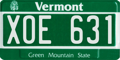 VT license plate XOE631