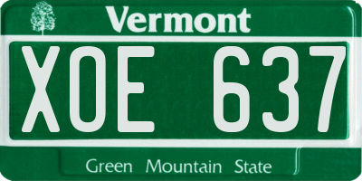 VT license plate XOE637