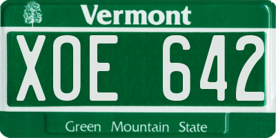 VT license plate XOE642
