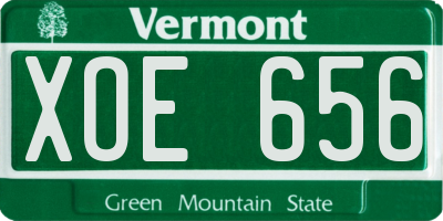 VT license plate XOE656