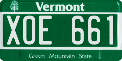 VT license plate XOE661