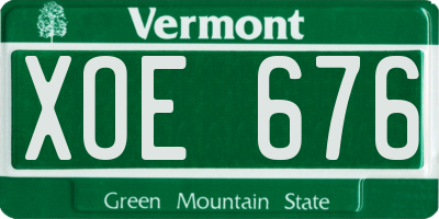 VT license plate XOE676