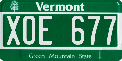 VT license plate XOE677