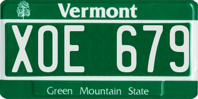 VT license plate XOE679