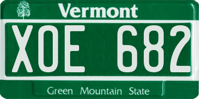 VT license plate XOE682