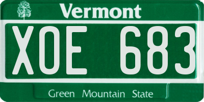 VT license plate XOE683