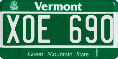 VT license plate XOE690
