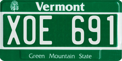 VT license plate XOE691