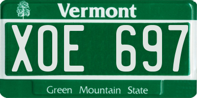 VT license plate XOE697
