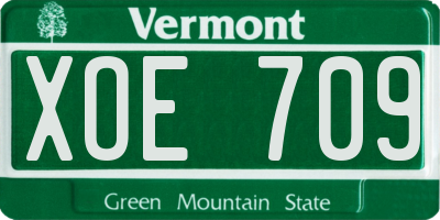 VT license plate XOE709