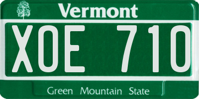 VT license plate XOE710