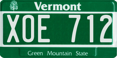 VT license plate XOE712