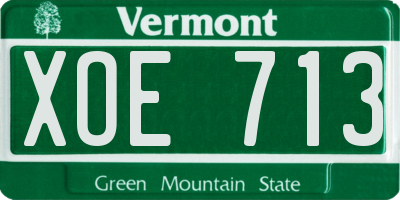 VT license plate XOE713