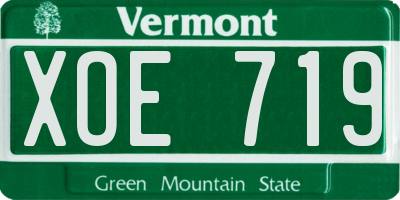 VT license plate XOE719
