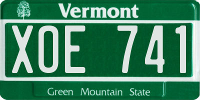 VT license plate XOE741