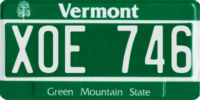 VT license plate XOE746