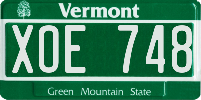 VT license plate XOE748