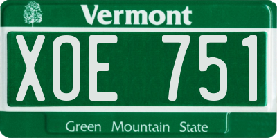 VT license plate XOE751
