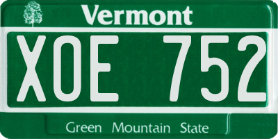 VT license plate XOE752