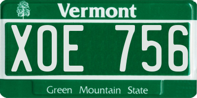 VT license plate XOE756