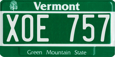 VT license plate XOE757