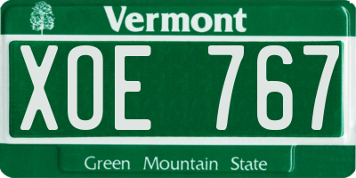 VT license plate XOE767
