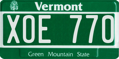 VT license plate XOE770