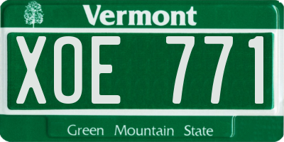 VT license plate XOE771