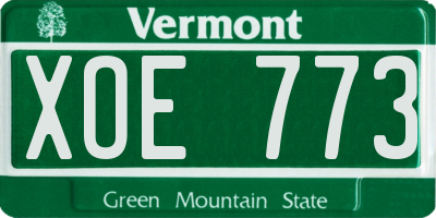 VT license plate XOE773