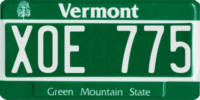 VT license plate XOE775