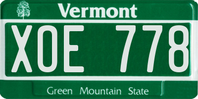 VT license plate XOE778