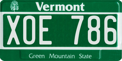 VT license plate XOE786