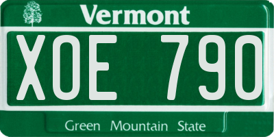 VT license plate XOE790