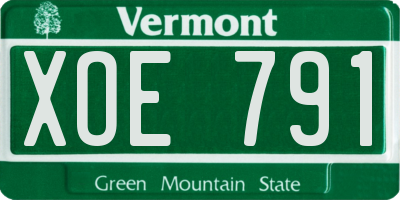 VT license plate XOE791
