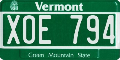 VT license plate XOE794