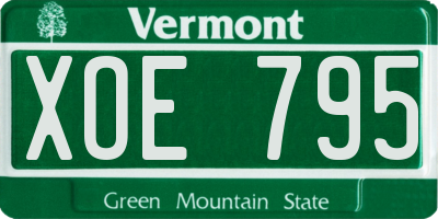 VT license plate XOE795