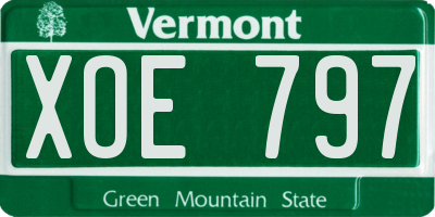 VT license plate XOE797