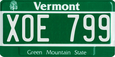 VT license plate XOE799