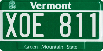 VT license plate XOE811