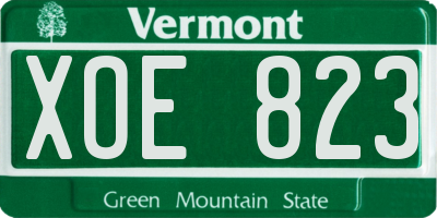 VT license plate XOE823