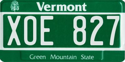 VT license plate XOE827