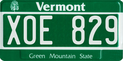 VT license plate XOE829