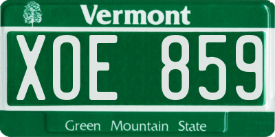 VT license plate XOE859