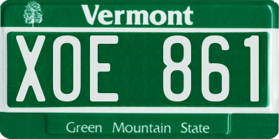VT license plate XOE861