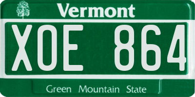 VT license plate XOE864
