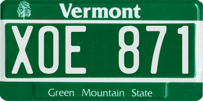 VT license plate XOE871