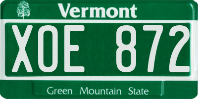 VT license plate XOE872