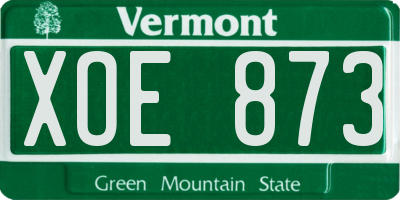 VT license plate XOE873