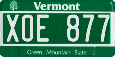 VT license plate XOE877
