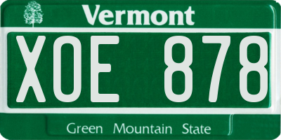 VT license plate XOE878